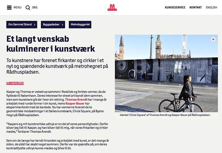 Københavns Metro article about Circle Square