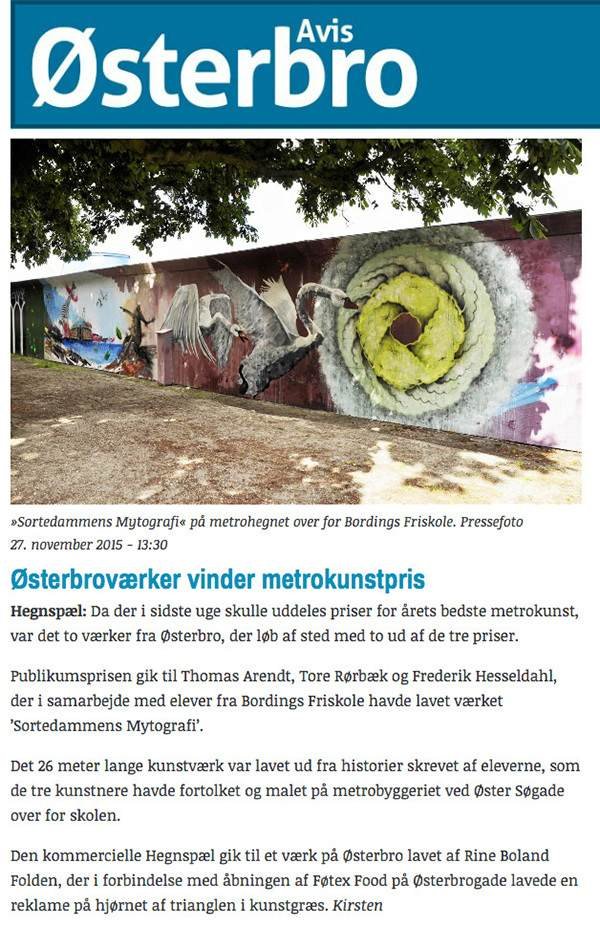 Østerbro Avis, Østerbroværker vinder metrokunstpris